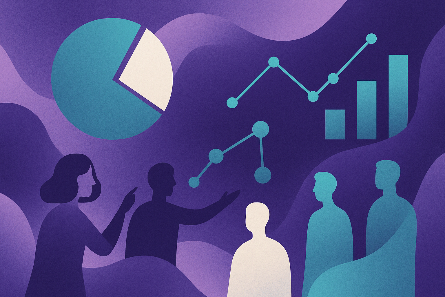 Abstract illustration representing data teamwork and synergy